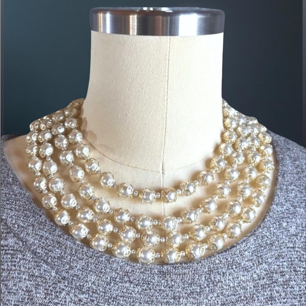 ~BUNDLE ONLY~Elegant Multi-Strand Faux Pearl Choker Necklace